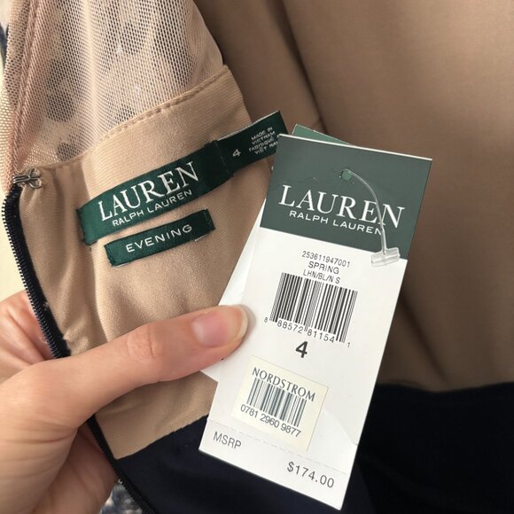 NEW Ralph Lauren Long Sleeve Sequin Cocktail Event Party Dress - Picture 2 of 9